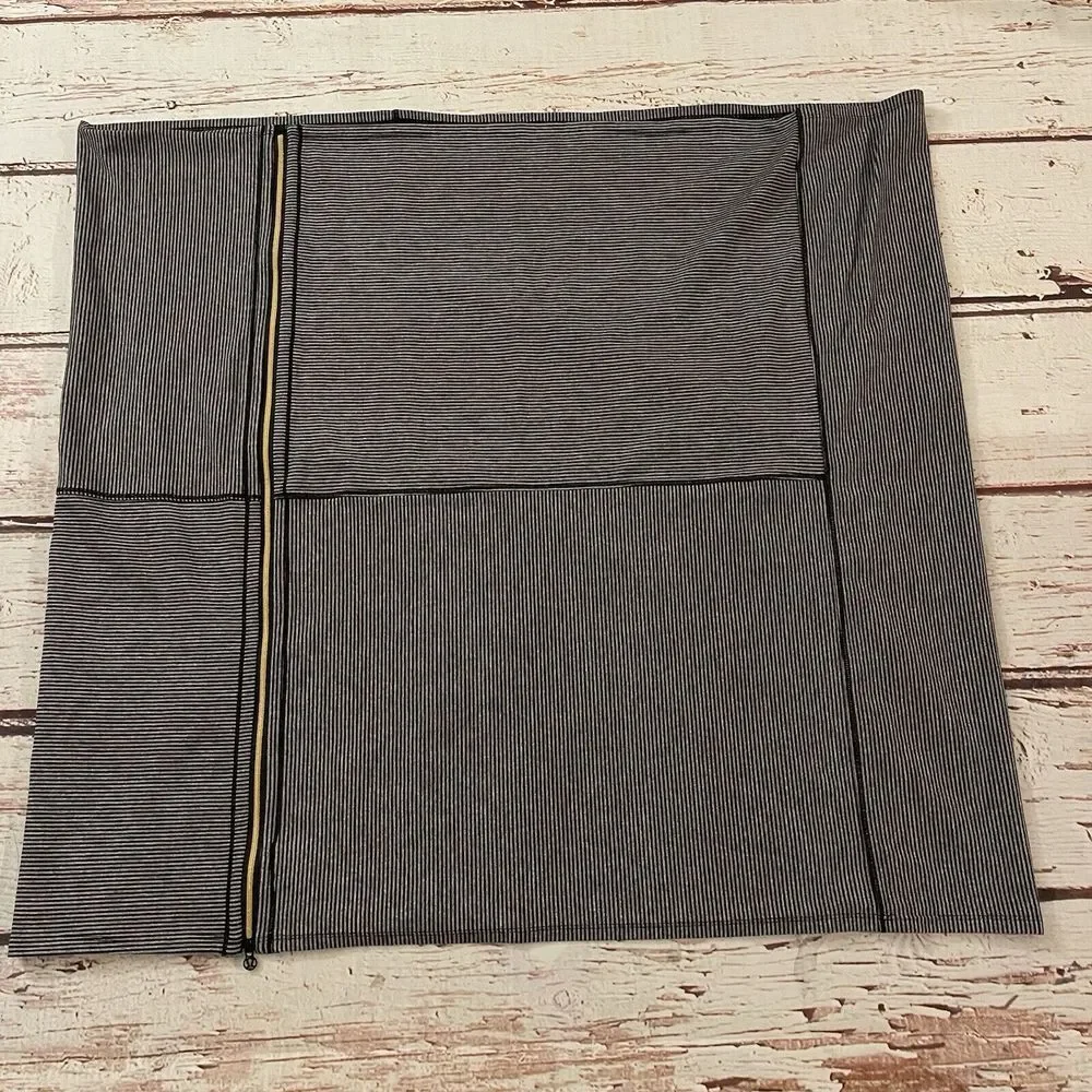 LULULEMON Vinyasa Infinity Scarf Wrap Zip Up Tonka‎ Stripe Heather Gray Gold
